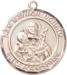 [7091RDSPKT] 14kt Gold San Raymon Nonato Medal