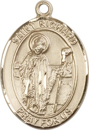 [7093KT] 14kt Gold Saint Richard Medal
