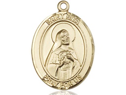 [7094KT] 14kt Gold Saint Rita of Cascia Medal