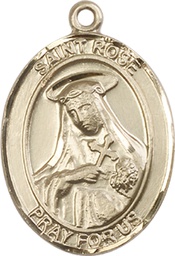 [7095KT] 14kt Gold Saint Rose of Lima Medal