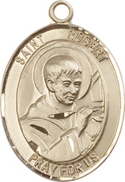 [7096KT] 14kt Gold Saint Robert Bellarmine Medal