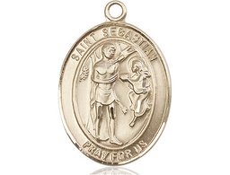 [7100KT] 14kt Gold Saint Sebastian Medal