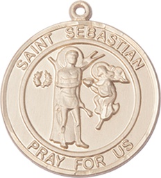 [7100RDKT] 14kt Gold Saint Sebastian Medal