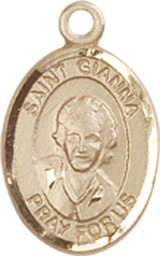 [9322KT] 14kt Gold Saint Gianna Medal