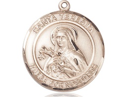 [7106RDSPKT] 14kt Gold Santa Teresita Medal
