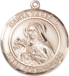 [7106RDSPKT] 14kt Gold Santa Teresita Medal