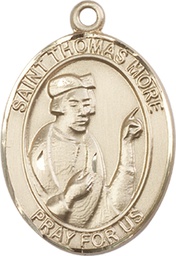 [7109KT] 14kt Gold Saint Thomas More Medal