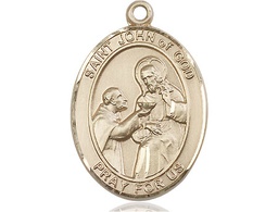 [7112KT] 14kt Gold Saint John of God Medal