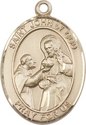 [7112KT] 14kt Gold Saint John of God Medal