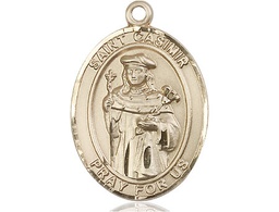 [7113KT] 14kt Gold Saint Casimir of Poland Medal