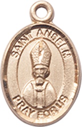 [9342KT] 14kt Gold Saint Anselm of Canterbury Medal