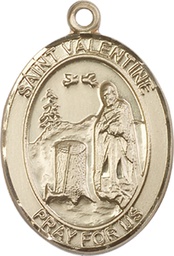 [7121KT] 14kt Gold Saint Valentine of Rome Medal