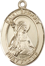 [7122KT] 14kt Gold Saint Bridget of Sweden Medal