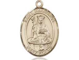 [7126KT] 14kt Gold Saint Walburga Medal