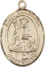 [7126KT] 14kt Gold Saint Walburga Medal