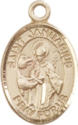 [9351KT] 14kt Gold Saint Januarius Medal