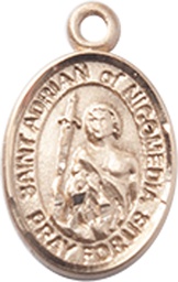 [9353KT] 14kt Gold Saint Adrian of Nicomedia Medal