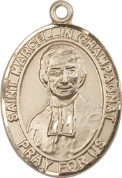 [7131KT] 14kt Gold Saint Marcellin Champagnat Medal