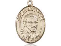 [7134KT] 14kt Gold Saint Vincent de Paul Medal
