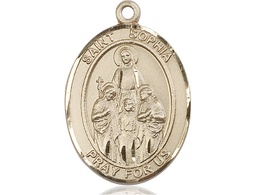 [7136KT] 14kt Gold Saint Sophia Medal