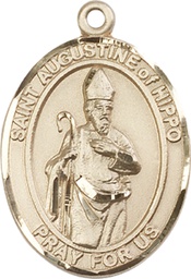 [7202KT] 14kt Gold Saint Augustine of Hippo Medal