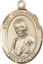[7204KT] 14kt Gold Saint John Neumann Medal