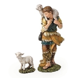 [RO-36192] 27" Scale 2pc St 23.75" Shepherd &amp; Lamb - Christmas