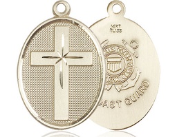 [0783KT3] 14kt Gold Cross Coast Guard Medal