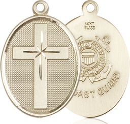 [0783KT3] 14kt Gold Cross Coast Guard Medal