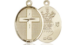 [0883KT1] 14kt Gold Cross Air Force Medal