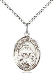 [8267SS/18SS] Sterling Silver Saint Julia Billiart Pendant on a 18 inch Sterling Silver Light Curb chain