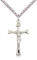 [2138SS/24SS] Sterling Silver Maltese Crucifix Pendant on a 24 inch Sterling Silver Heavy Curb chain