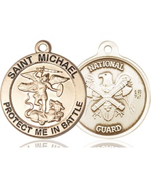 [1170KT5] 14kt Gold Saint Michael National Guard Medal