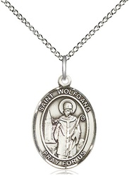 [8323SS/18SS] Sterling Silver Saint Wolfgang Pendant on a 18 inch Sterling Silver Light Curb chain