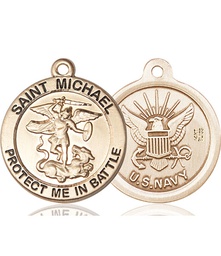[1170KT6] 14kt Gold Saint Michael Navy Medal