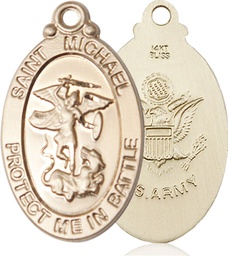 [1171KT2] 14kt Gold Saint Michael Army Medal