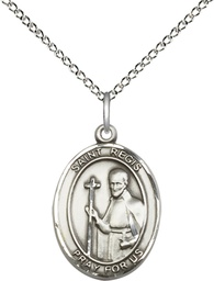 [8380SS/18SS] Sterling Silver Saint Regis Pendant on a 18 inch Sterling Silver Light Curb chain