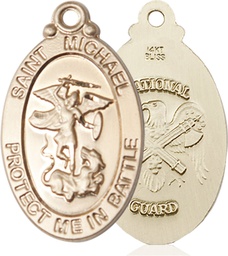 [1171KT5] 14kt Gold Saint Michael National Guard Medal