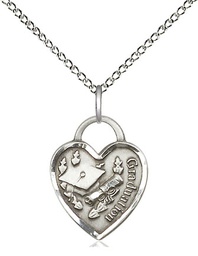 [3406SS/18SS] Sterling Silver Graduation Heart Pendant on a 18 inch Sterling Silver Light Curb chain