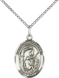 [8394SS/18SS] Sterling Silver Paul the Hermit Pendant on a 18 inch Sterling Silver Light Curb chain