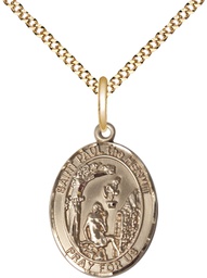 [8394GF/18G] 14kt Gold Filled Paul the Hermit Pendant on a 18 inch Gold Plate Light Curb chain