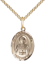 [8397GF/18G] 14kt Gold Filled Saint Peter Chanel Pendant on a 18 inch Gold Plate Light Curb chain