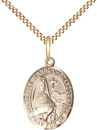 [8401GF/18G] 14kt Gold Filled Jeanne Chezard de Matel Pendant on a 18 inch Gold Plate Light Curb chain