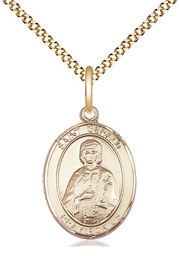 [8404GF/18G] 14kt Gold Filled Saint Gerald Pendant on a 18 inch Gold Plate Light Curb chain