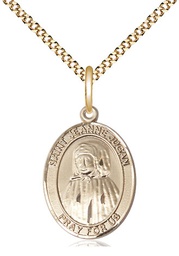 [8409GF/18G] 14kt Gold Filled Saint Jeanne Jugan Pendant on a 18 inch Gold Plate Light Curb chain