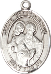 [8410SS] Sterling Silver Saint Peter St Paul Medal