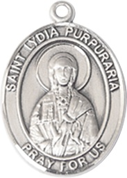 [8411SS] Sterling Silver Saint Lydia Purpuraria Medal