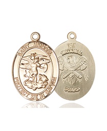 [1172KT5] 14kt Gold Saint Michael National Guard Medal