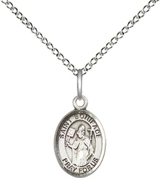 [9009SS/18SS] Sterling Silver Saint Boniface Pendant on a 18 inch Sterling Silver Light Curb chain