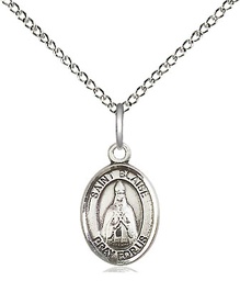 [9010SS/18SS] Sterling Silver Saint Blaise Pendant on a 18 inch Sterling Silver Light Curb chain